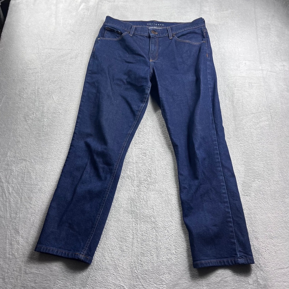 Mott & Bow W31 L28 Boyfriend Jeans Dark Indigo Blue Stretch Denim Womens